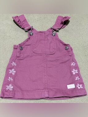 7 For All Mankind Mauve Floral Embroidered Overall Dress